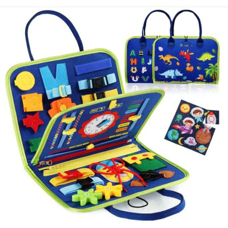 Fidtoy Busy Board para Niños Pequeños – Tablero de Actividades Sensoriales Portátil para Viajes y Aprendizaje
