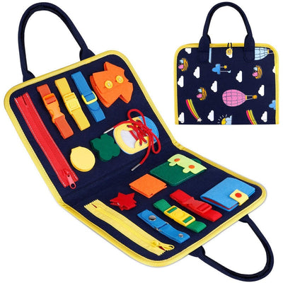 Fidtoy Busy Board para Niños Pequeños – Tablero de Actividades Sensoriales Portátil para Viajes y Aprendizaje