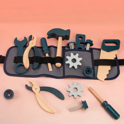 Fidtoy Trousse à outils pour enfants, jeu d'imitation, jouet STEM en bois de réparateur pour les tout-petits de 3 à 6 ans