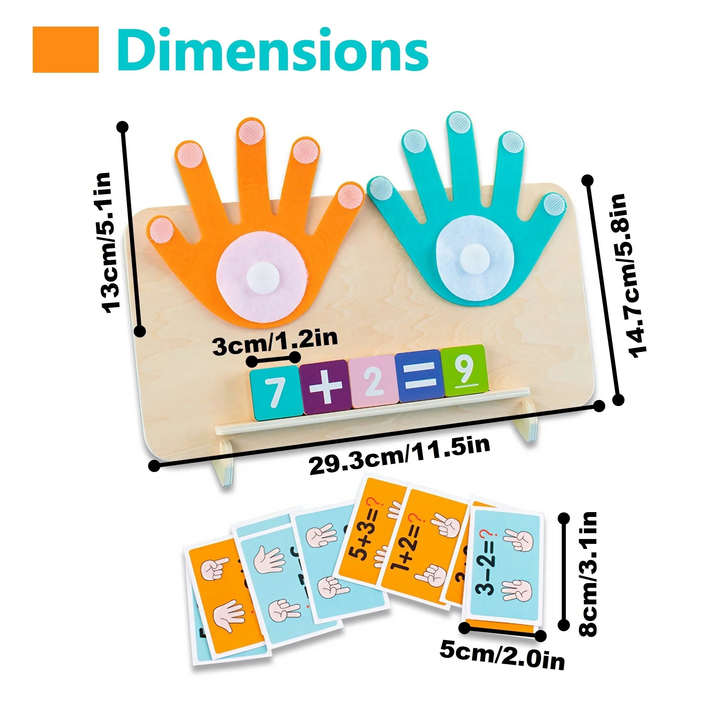 Fidtoy Montessori Math Learning Toy for Kids 3+ Counting Addition Subtraction Board with Number Blocks and Tracing Writing Practice