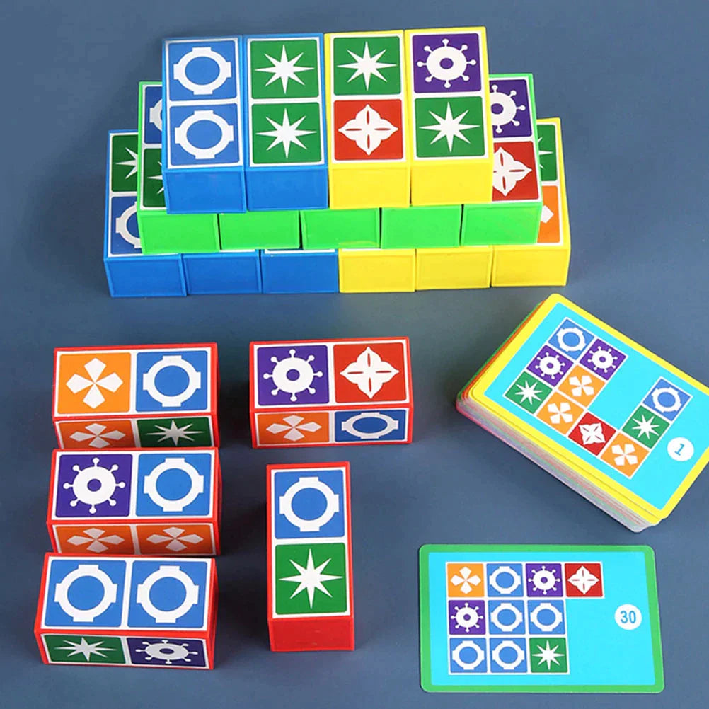 Fidtoy Jeu de société puzzle pour enfants, jeu de blocs à associer pour le développement du cerveau, jeu familial pour les 3 ans et plus, jouet d'entraînement à la pensée logique