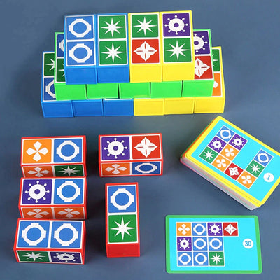 Fidtoy Jeu de société puzzle pour enfants, jeu de blocs à associer pour le développement du cerveau, jeu familial pour les 3 ans et plus, jouet d'entraînement à la pensée logique