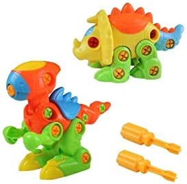 Juguetes de Dinosaurios Desmontables Incluye Destornilladores y Accesorio de Arrastre (Paquete de 2)