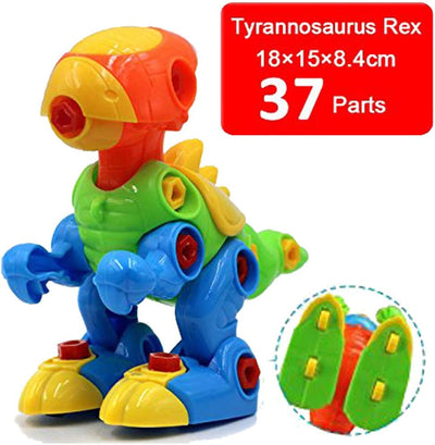 Juguetes de Dinosaurios Desmontables Incluye Destornilladores y Accesorio de Arrastre (Paquete de 2)