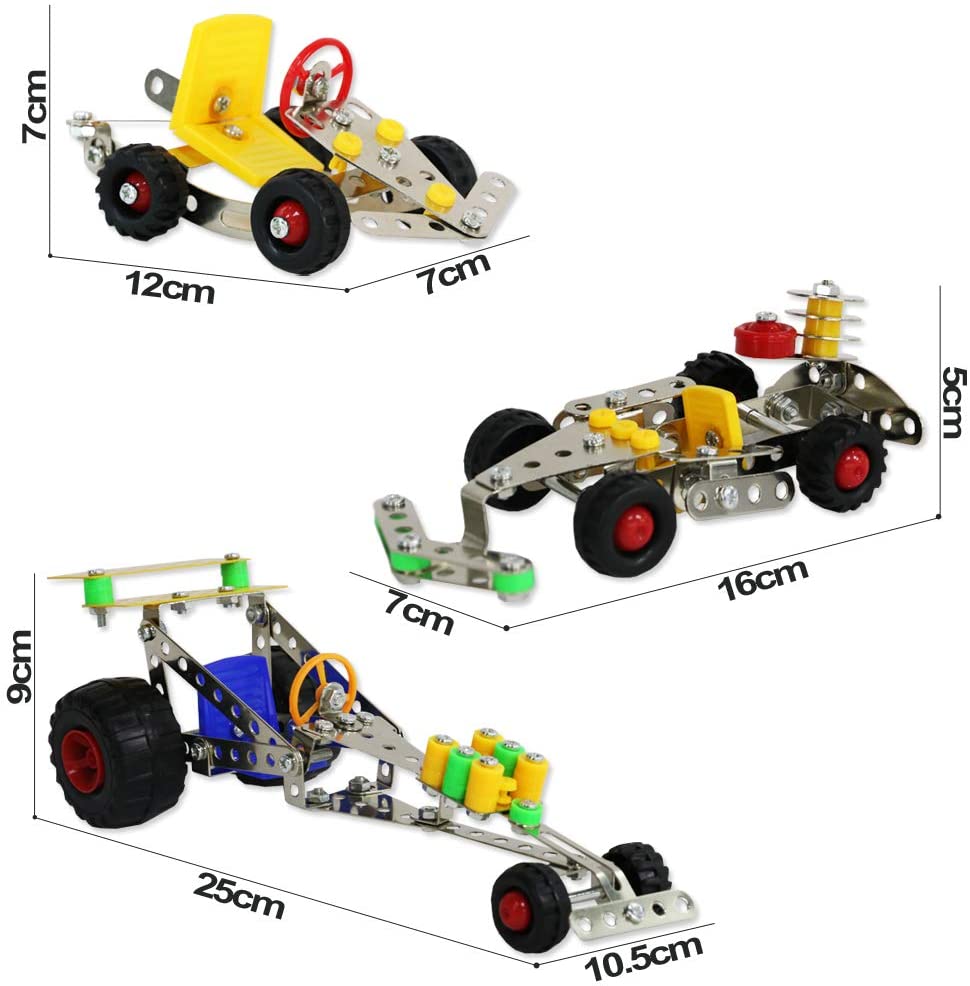 291 Piezas STEM Vehículos Modelo de Aleación de Metal 3 en 1 Juguetes Educativos de Construcción DIY Experimentos Científicos para Niños, Adolescentes y Adultos