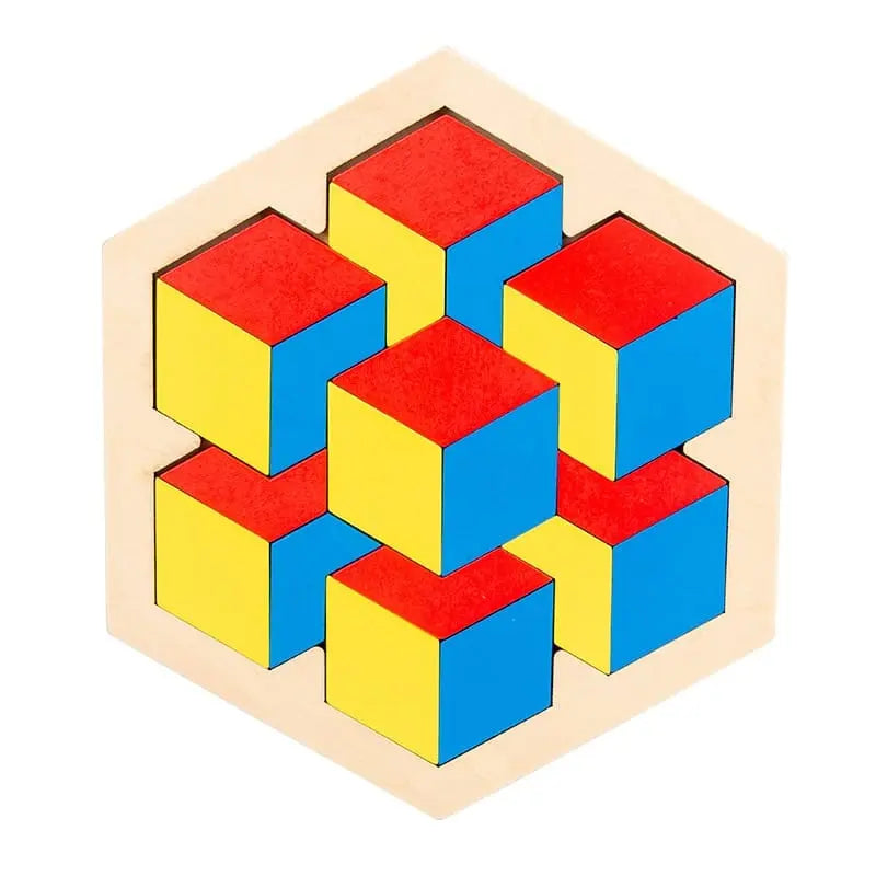 Fidtoy Tangram Cubes de Couleurs Vives Puzzle Montessori pour Enfants