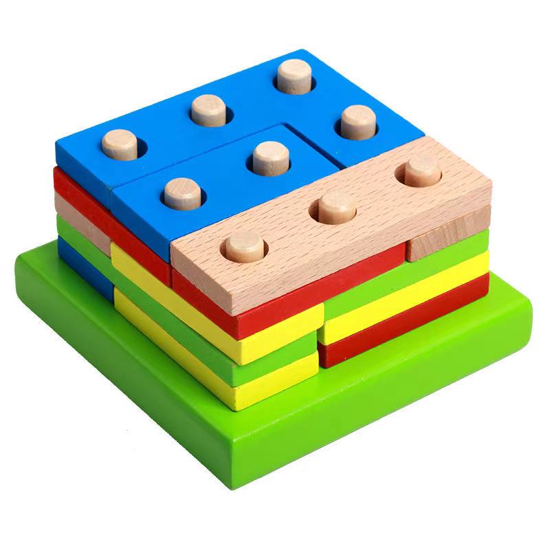 Tabla de formas de Tangram de madera a juego - Juguetes de motricidad fina