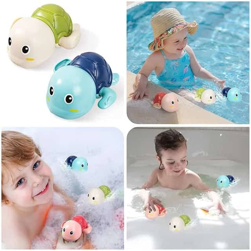 Juguetes de Baño Tortuga de Cuerda Fidtoy Paquete de 3 para Niños Pequeños