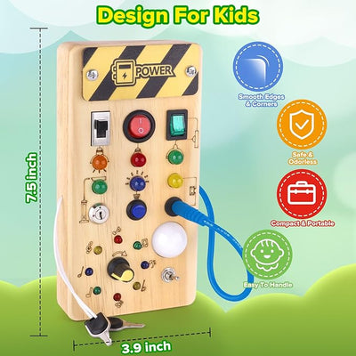 Fidtoy Montessori Tablero de interruptores para niños pequeños