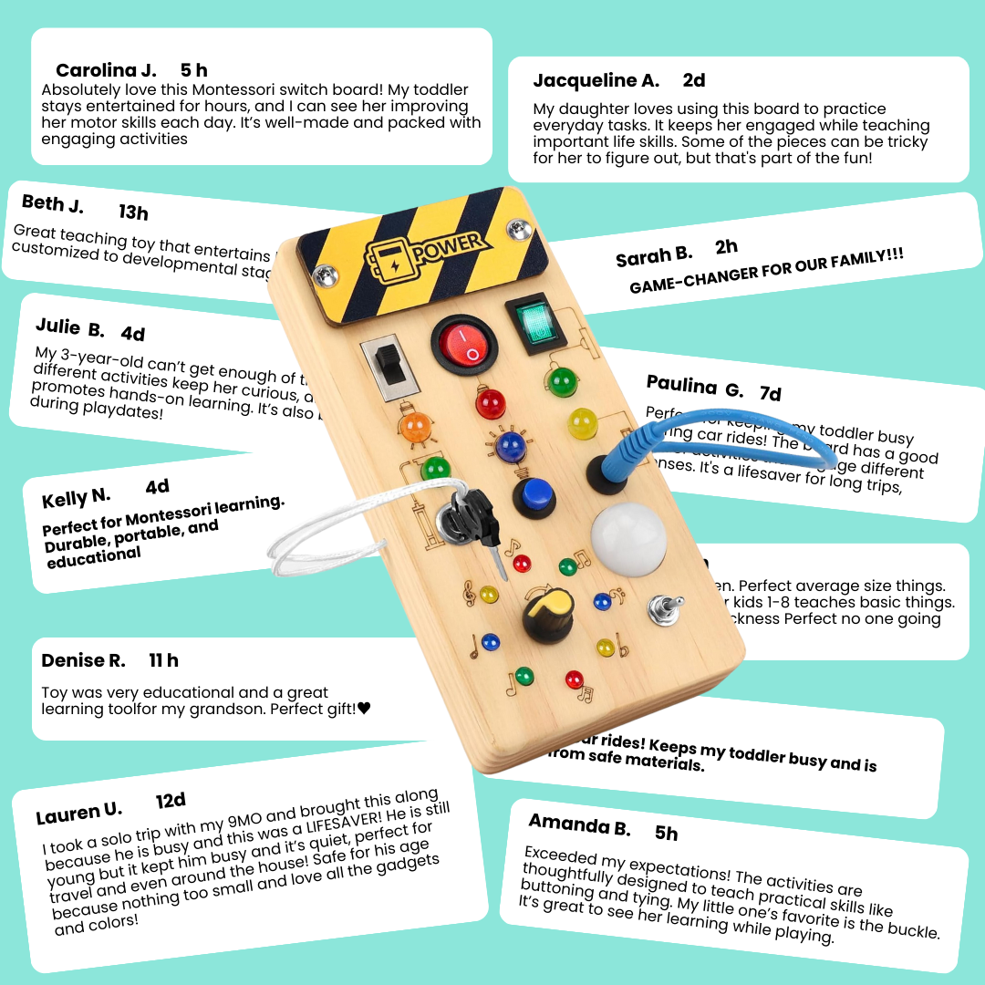 Fidtoy Montessori Tablero de interruptores para niños pequeños