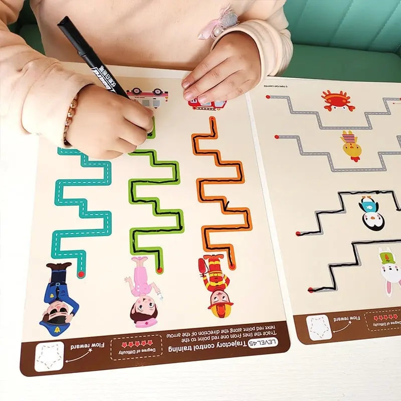 Labyrinthe Magnétique en Bois Fidtoy – Puzzle Montessori Thème Océan pour Enfants d'âge Préscolaire