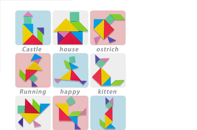 Formes géométriques simples en bois, puzzle cœur