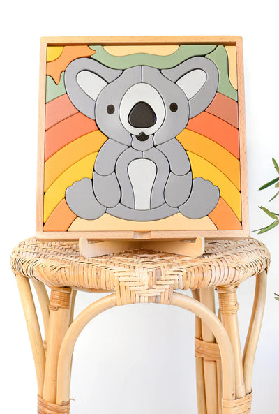 Rompecabezas de bloques de construcción abstractos Kirra the Koala / Exhibición de decoración del hogar