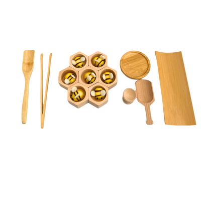 Kit de herramientas sensoriales natural de 22 piezas de colmena sensorial SIN BANDEJA