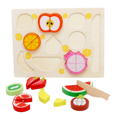 Juego de Frutas de Madera para Cortar con Imanes Tabla de Cortar Frutas