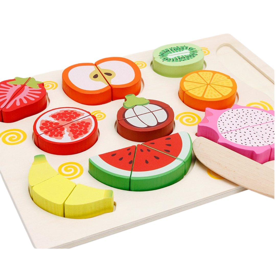 Juego de Frutas de Madera para Cortar con Imanes Tabla de Cortar Frutas
