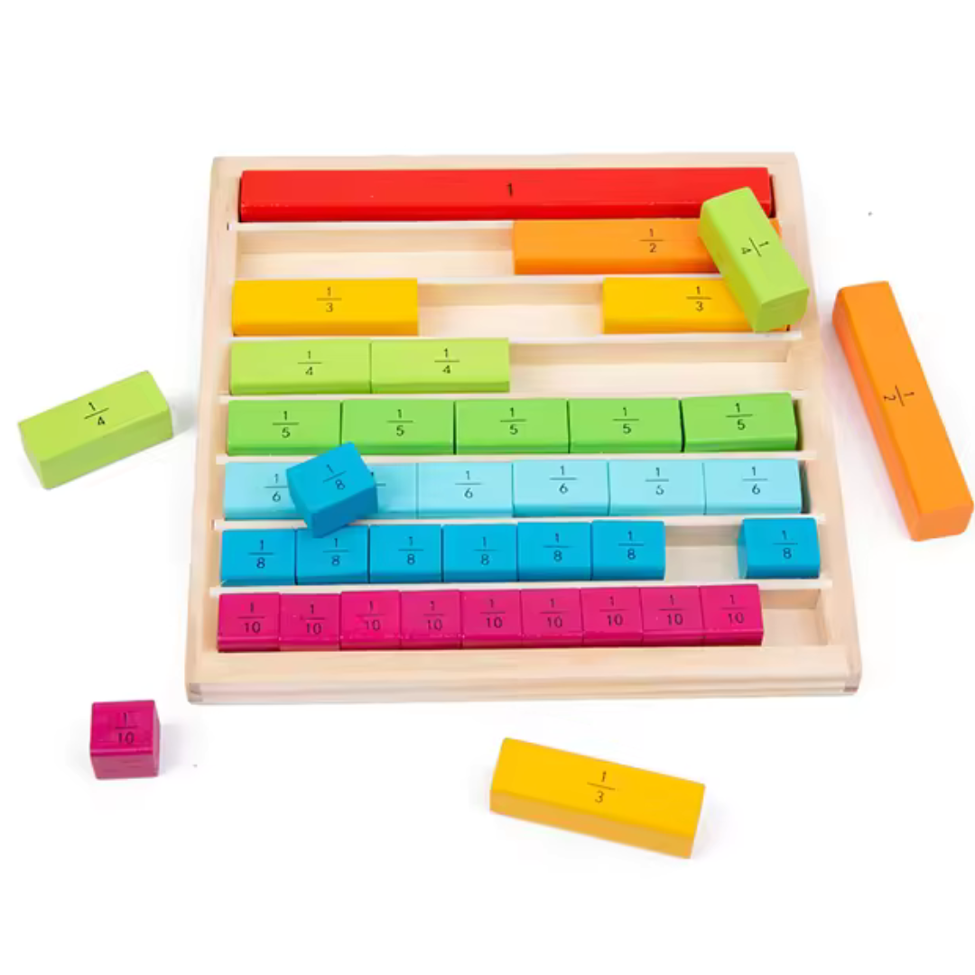 Montessori: Tablero de aprendizaje de fracciones completas