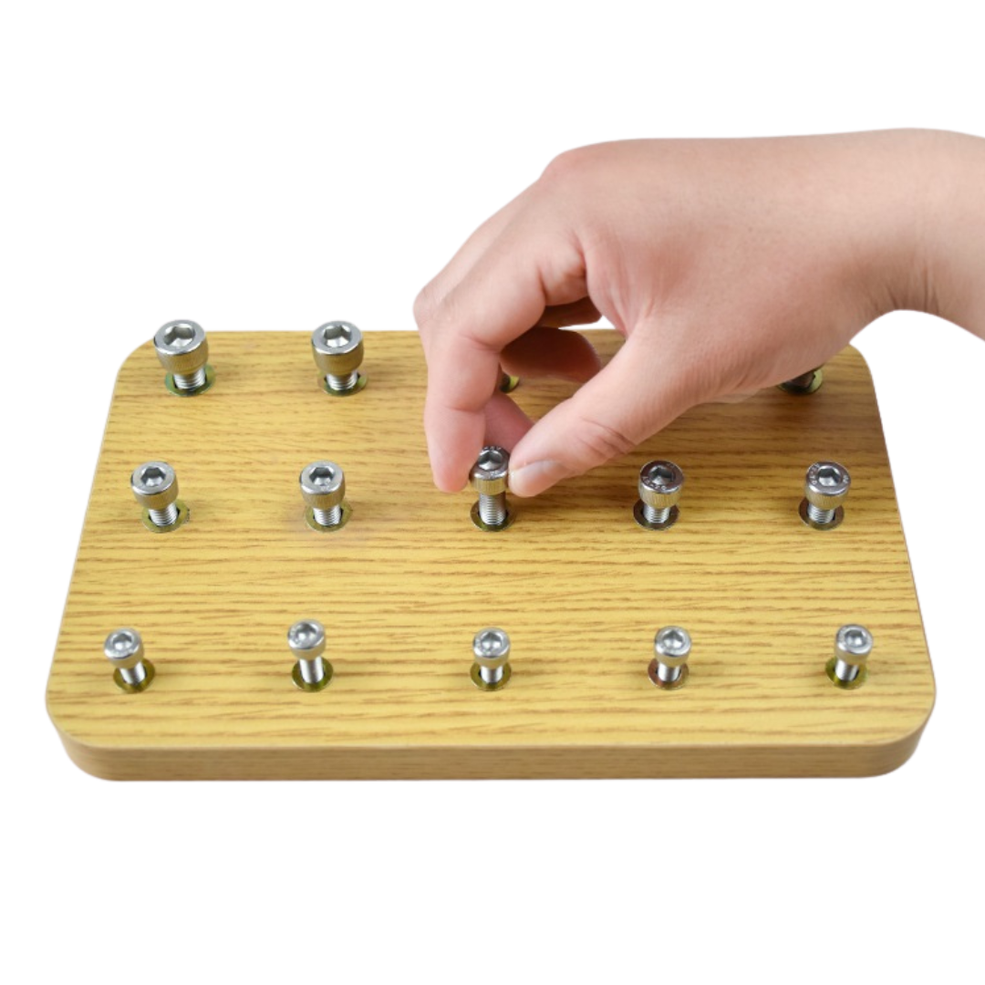 Tornillos para Equipo de Entrenamiento de Rehabilitación de la Función de la Mano Montessori Tablero de Habilidades Motrices Finas