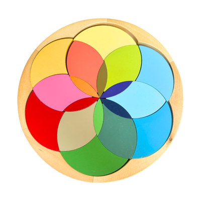 Tableau de découverte des couleurs primaires Montessori de luxe de 27 cm, grand puzzle pour l'apprentissage
