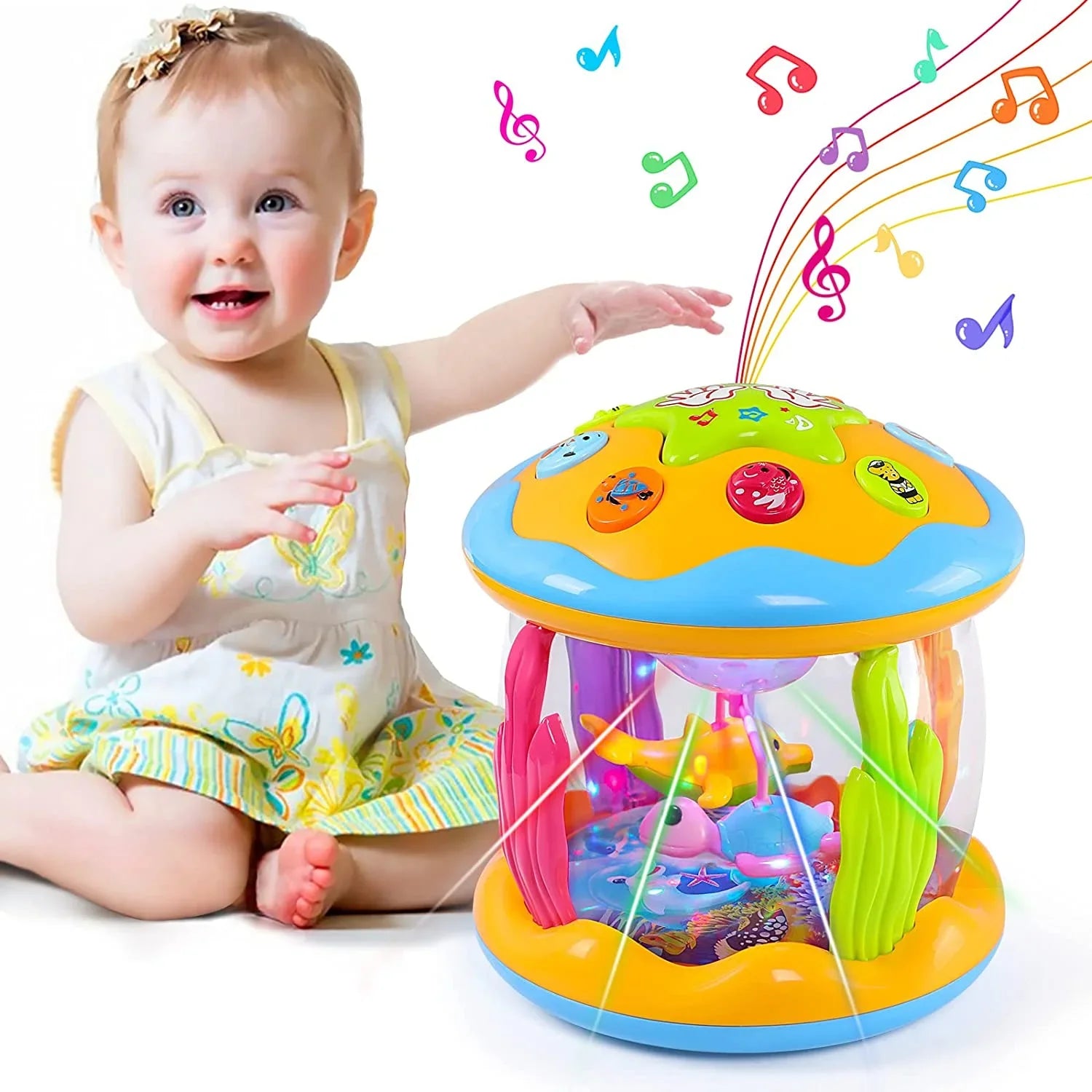 Fidtoy Ocean Light Toy pour bébés – Jouet sensoriel musical interactif pour nourrissons et tout-petits