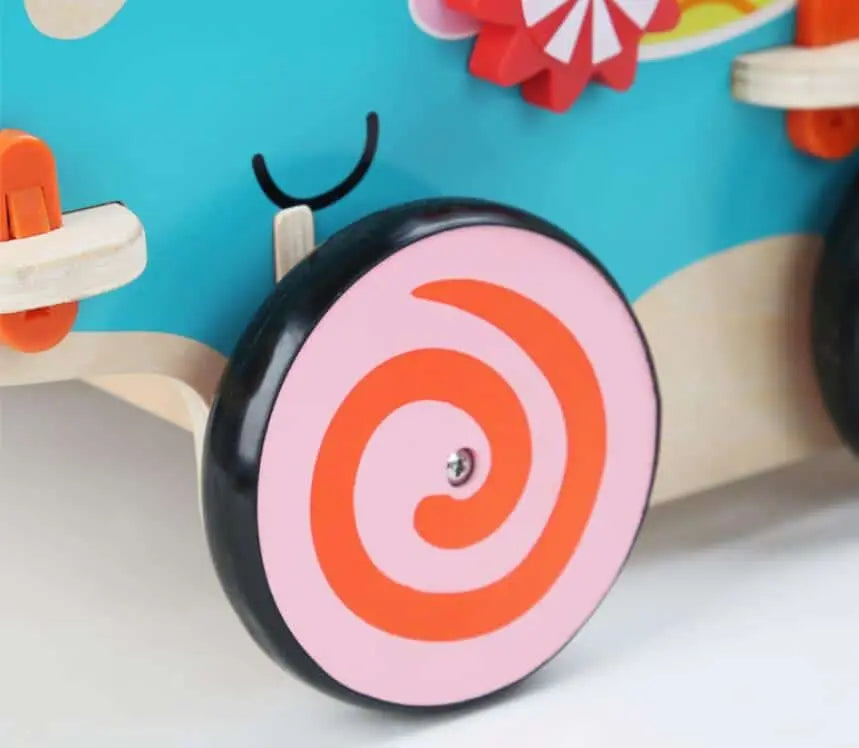 Fidtoy Chariot de marche à pousser – Jouet à pousser en bois pour bébé éléphant pour les premiers pas