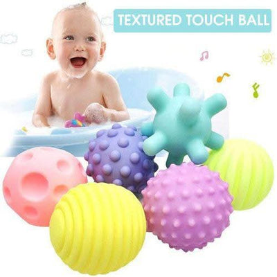 Pelotas Sensoriales Suaves Fidtoy – Set de 6 Juguetes Blandos de Baño para Bebés