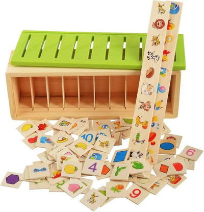 Fidtoy Wooden Sorting Box – Montessori Educational Toy for Kids 3+