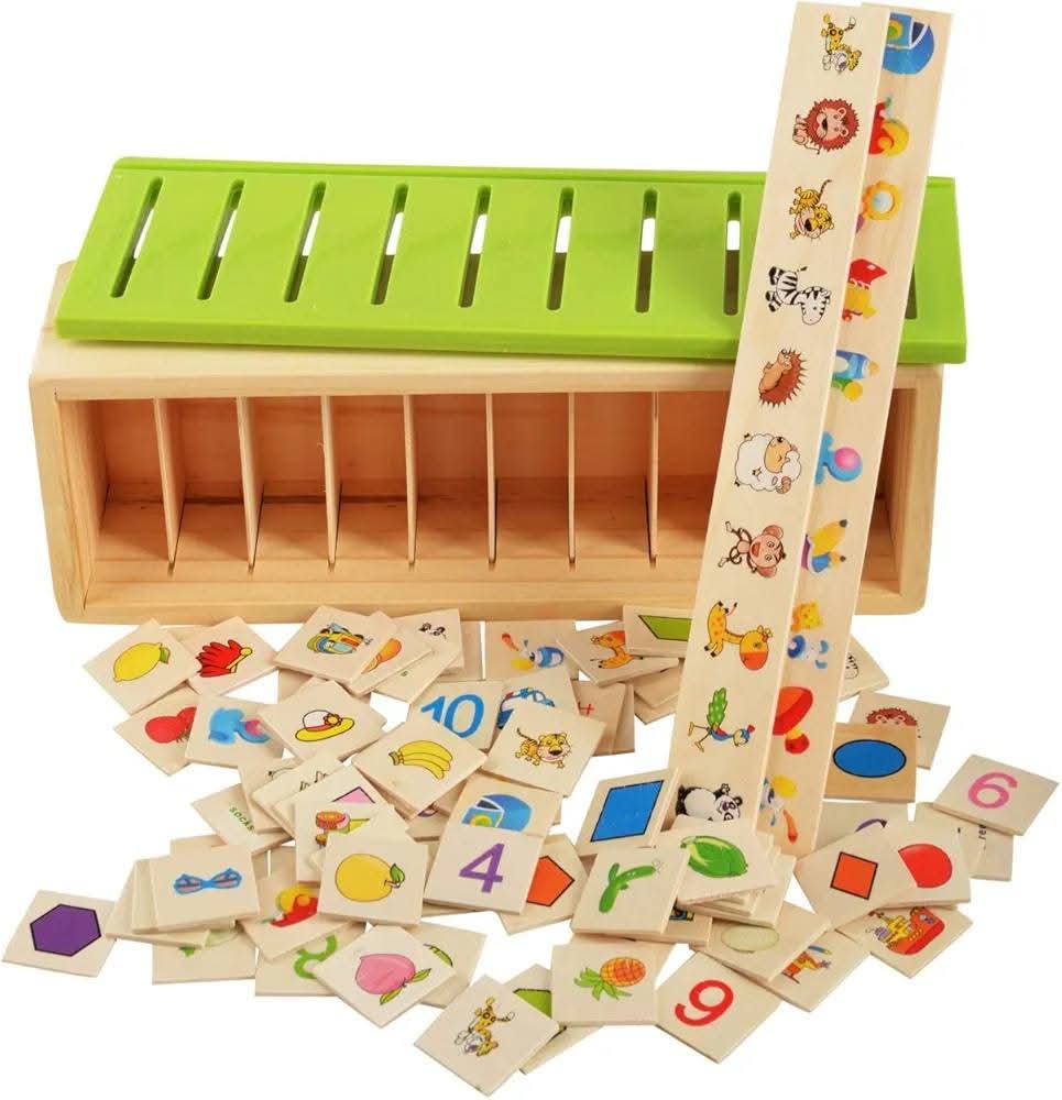 Fidtoy Wooden Sorting Box – Montessori Educational Toy for Kids 3+