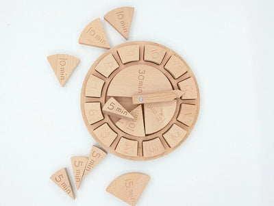 Wooden Clock with beech beads and wooden numbers