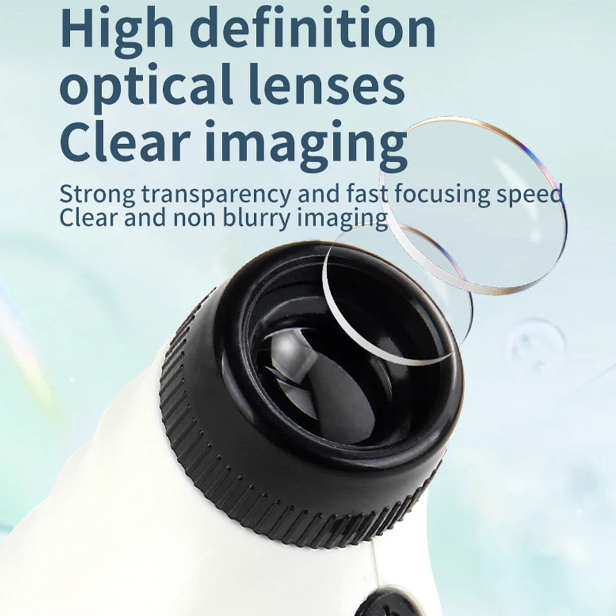 Fidtoy STEAM Portable Microscope Optics Experiment Kit for Kids, 250X Handheld Pocket Microscope with LED Light, Phone Connection and Manual Zoom