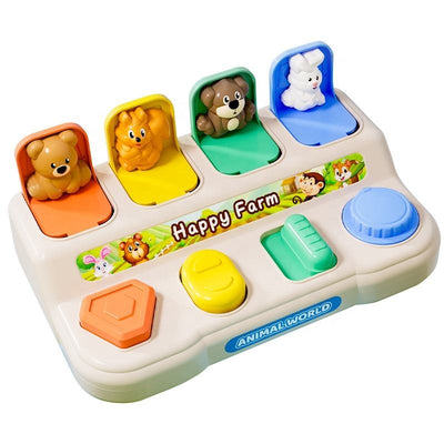 Fidtoy Montessori Pop Up Animal Activity Toy pour les tout-petits - Jouet d'apprentissage silencieux pour la motricité fine