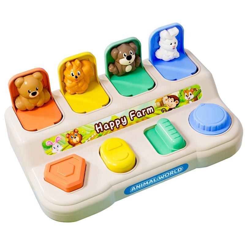 Fidtoy Montessori Pop Up Animal Activity Toy pour les tout-petits - Jouet d'apprentissage silencieux pour la motricité fine