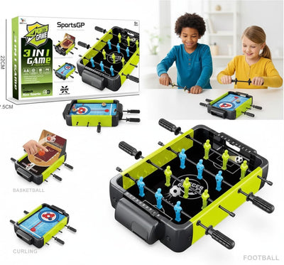Fidtoy 3 in 1 Sports Football Curling and Basketball Tabletop Game Play Set , Plastic Indoor Sports Game, Hand Eye Coordination Toy Ages 6-9