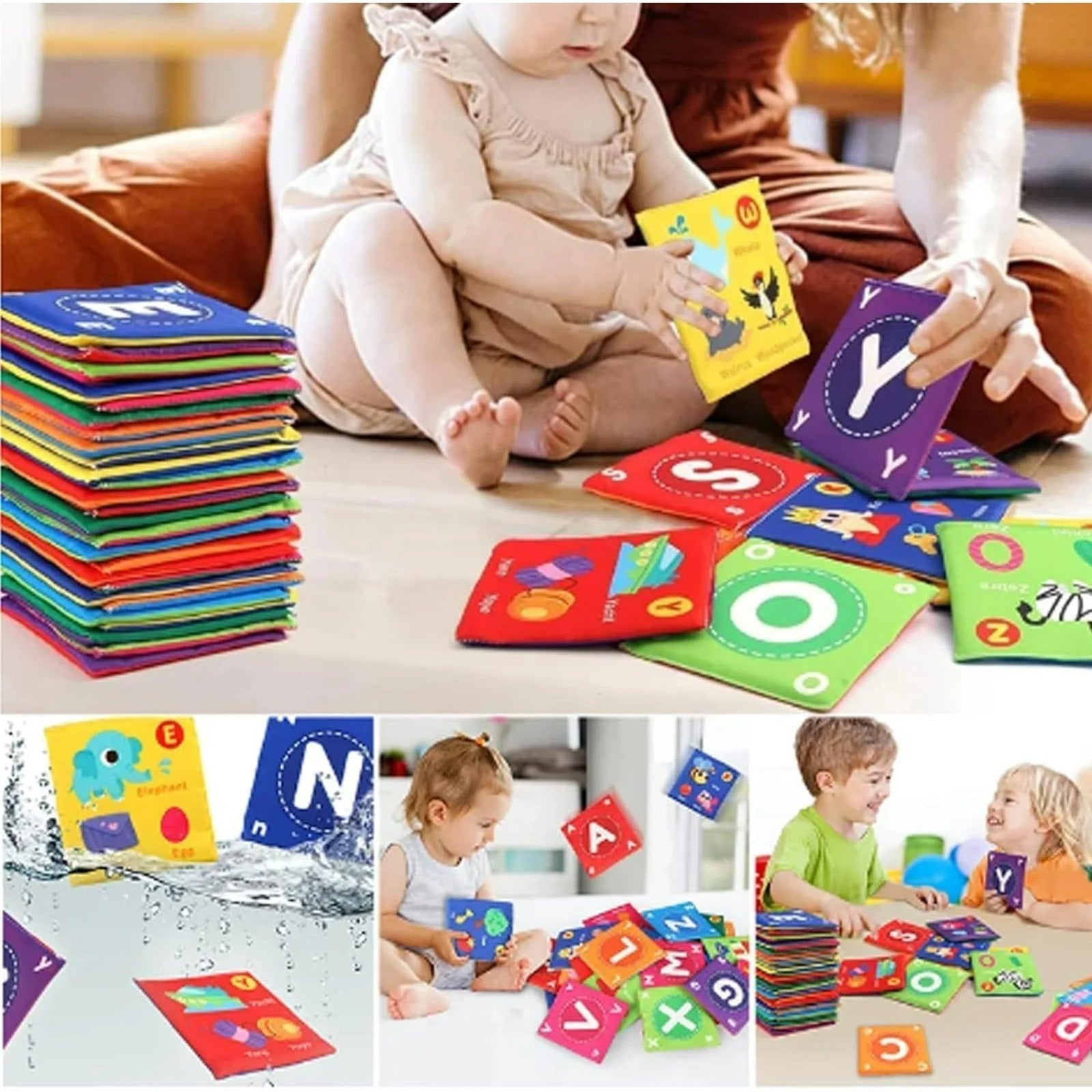 Cartes en tissu souple pour l'apprentissage de l'alphabet de la petite enfance (A à Z) - 978