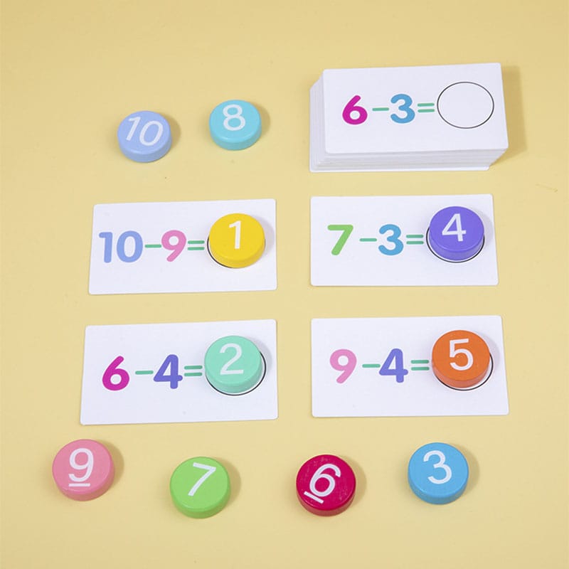 Fidtoy Juego de Aprendizaje de Operaciones Numéricas de Madera - Juguete de Matemáticas para Niños de 3+ años