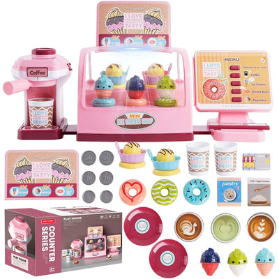 Fidtoy – Série de jeux d'imitation pour enfants, magasin de burgers, ensemble de jeu de rôle de cuisine de 25 pièces, jouet éducatif pour enfants de 3 ans et plus