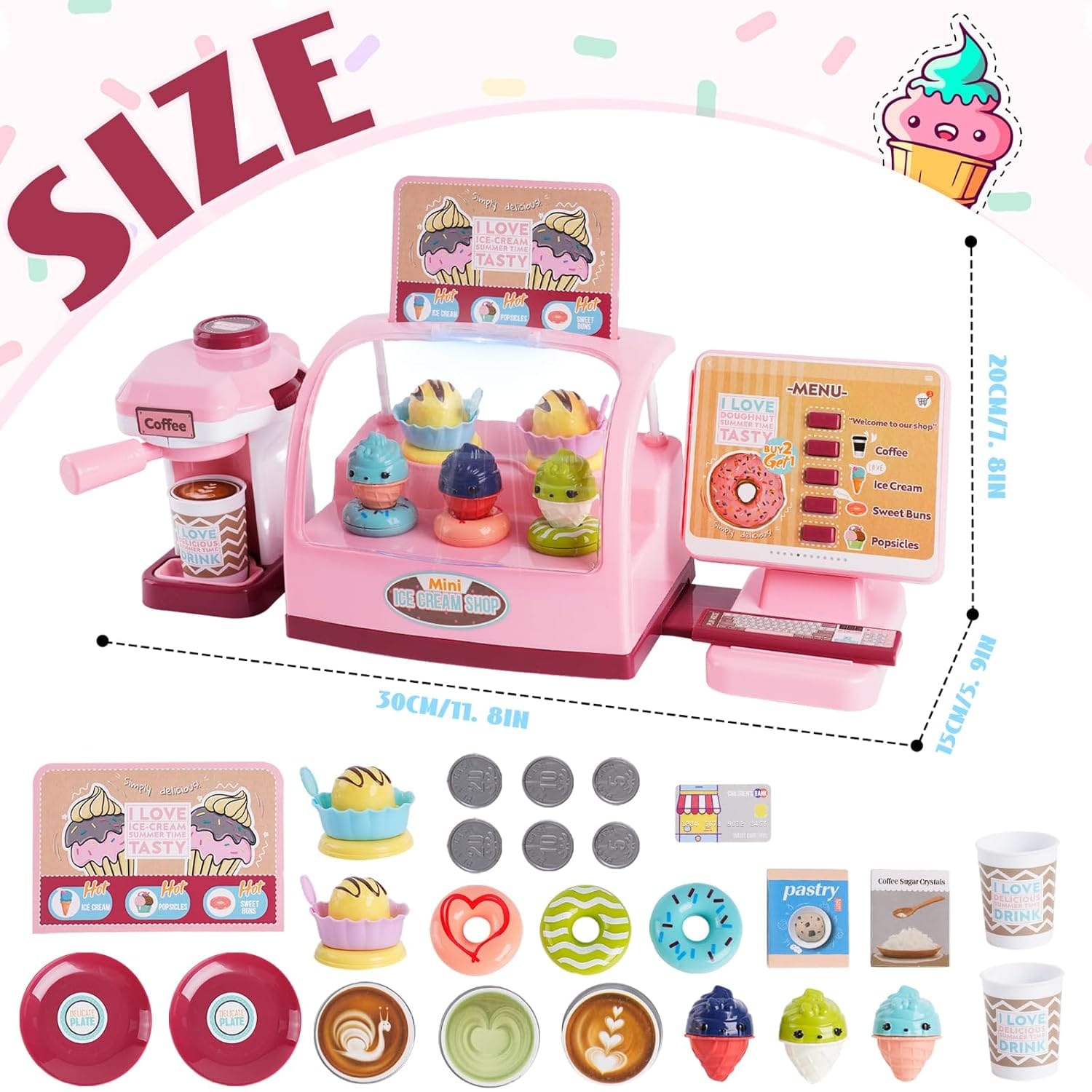 Fidtoy – Série de jeux d'imitation pour enfants, magasin de burgers, ensemble de jeu de rôle de cuisine de 25 pièces, jouet éducatif pour enfants de 3 ans et plus