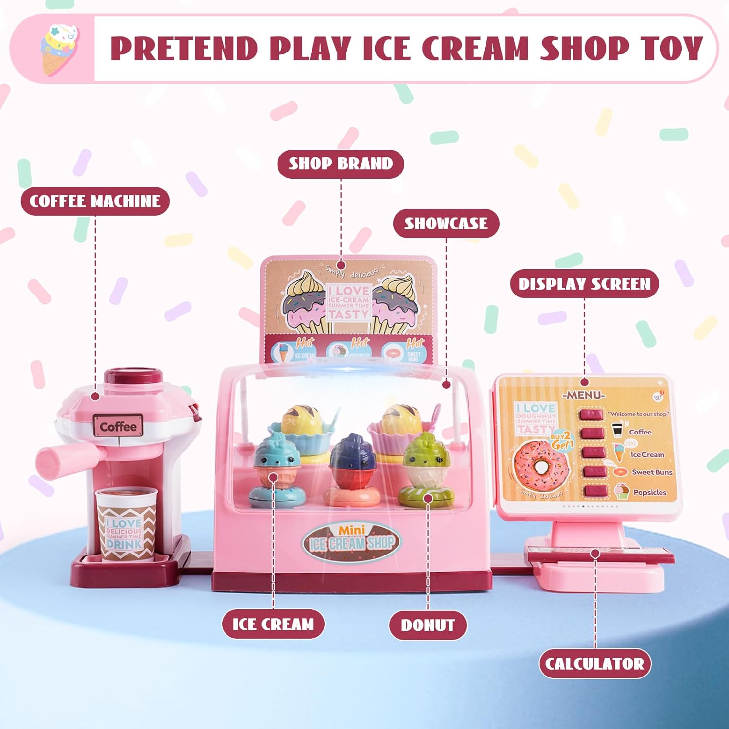 Fidtoy – Série de jeux d'imitation pour enfants, magasin de burgers, ensemble de jeu de rôle de cuisine de 25 pièces, jouet éducatif pour enfants de 3 ans et plus