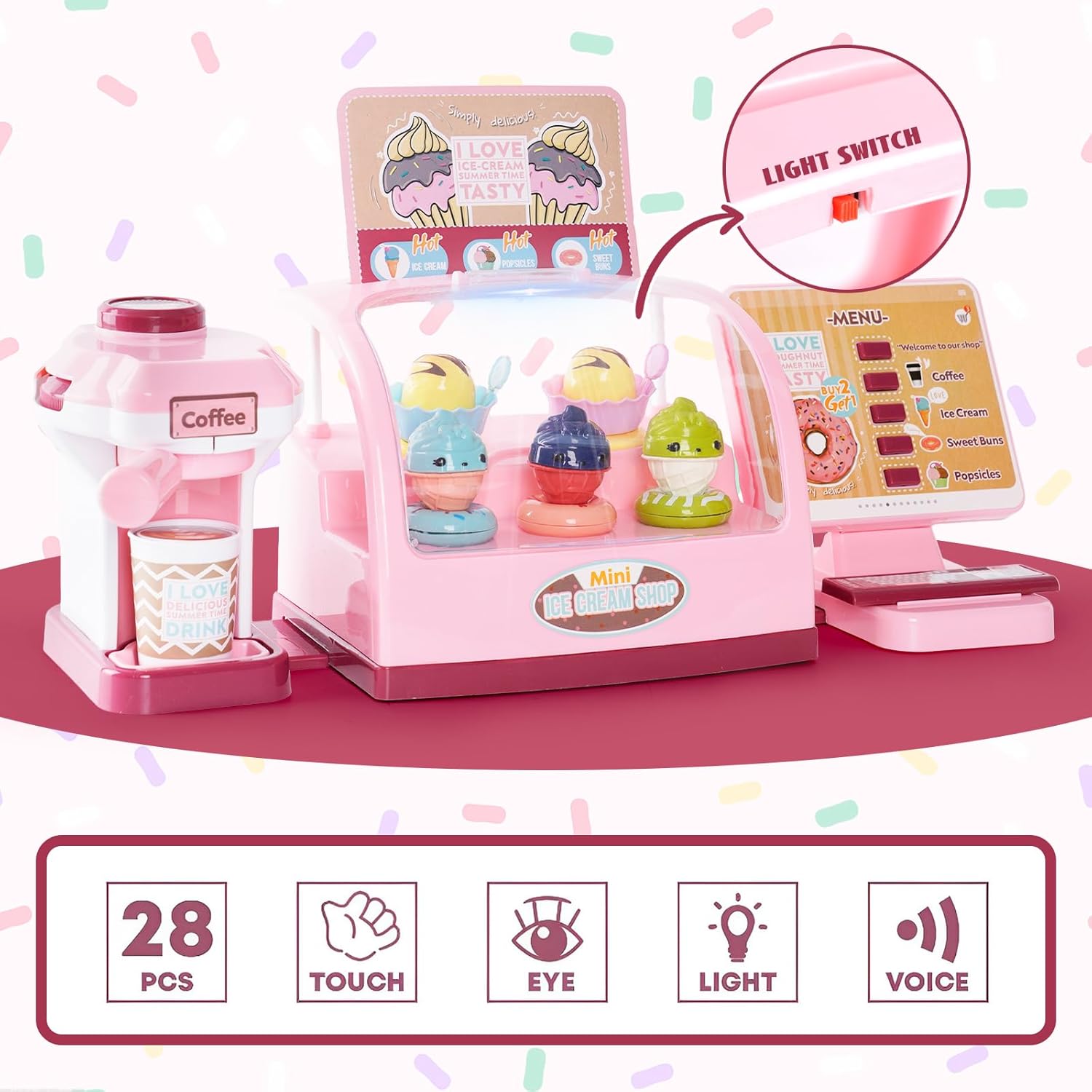 Fidtoy – Série de jeux d'imitation pour enfants, magasin de burgers, ensemble de jeu de rôle de cuisine de 25 pièces, jouet éducatif pour enfants de 3 ans et plus