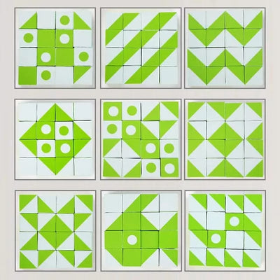 Bloques de patrones de geometría Montessori 3D de madera