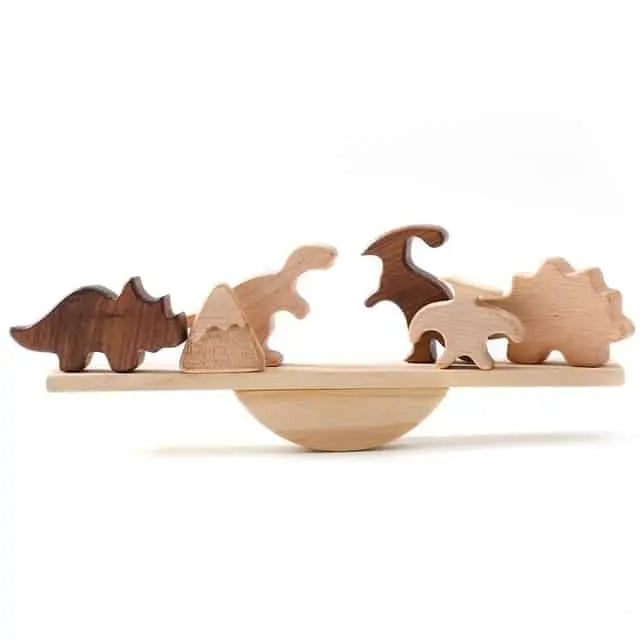 Jeu d'équilibre en bois avec animaux et dinosaures Fidtoy – Jouet d'apprentissage Montessori pour enfants