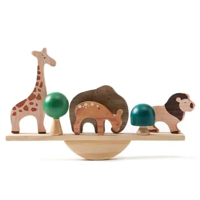 Jeu d'équilibre en bois avec animaux et dinosaures Fidtoy – Jouet d'apprentissage Montessori pour enfants