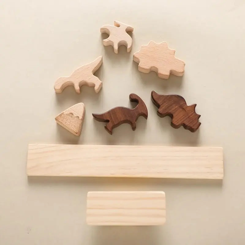 Jeu d'équilibre en bois avec animaux et dinosaures Fidtoy – Jouet d'apprentissage Montessori pour enfants