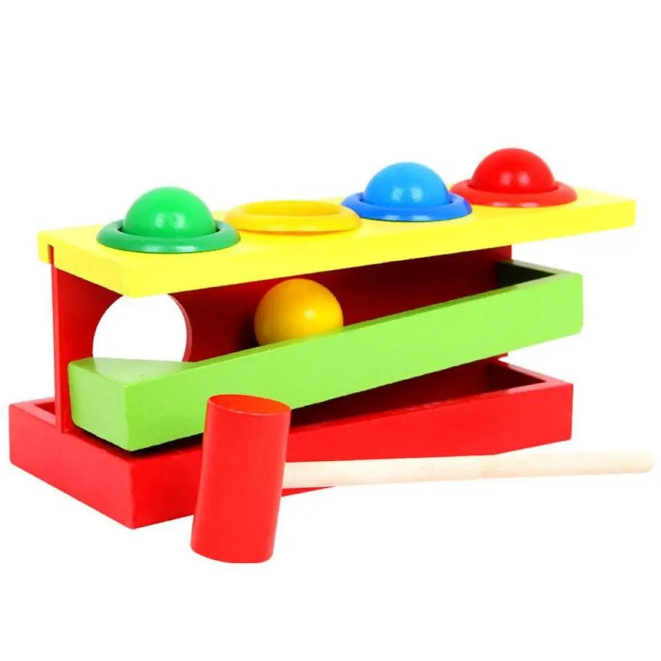 Fidtoy Jeu de Marteau en Bois 4 Couleurs – Jouet Montessori d'Éveil pour les Tout-Petits