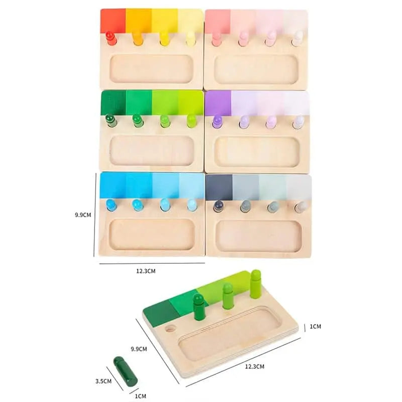 Jeu de pions en bois Fidtoy – Jouet d'apprentissage des formes et des couleurs Montessori pour les tout-petits