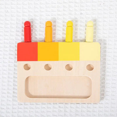 Fidtoy Wooden Pawn Game – Montessori Shapes and Colors Learning Toy for Toddlers