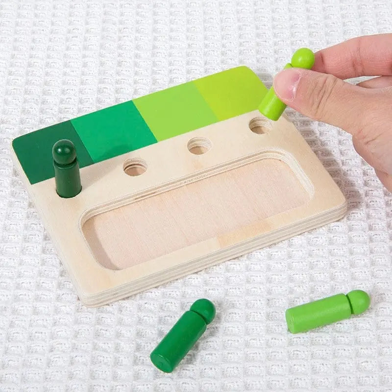 Fidtoy Wooden Pawn Game – Montessori Shapes and Colors Learning Toy for Toddlers