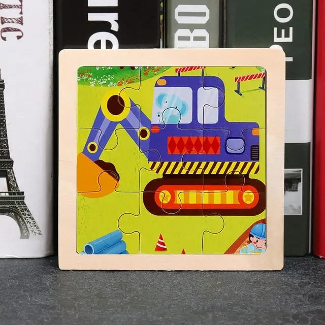 Fidtoy Puzzle en Bois Véhicules – Jouet Éducatif Montessori pour Tout-petits