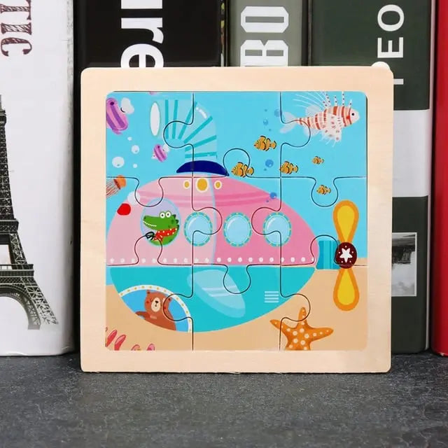 Fidtoy Puzzle en Bois Véhicules – Jouet Éducatif Montessori pour Tout-petits