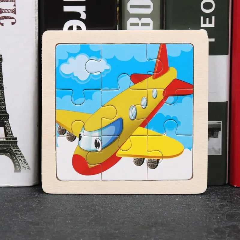 Fidtoy Puzzle en Bois Véhicules – Jouet Éducatif Montessori pour Tout-petits